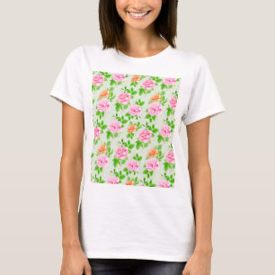 Floral Pink Roses Pattern-2367 T-Shirt