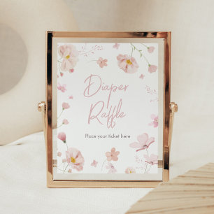 Floral Pink Spring Baby in Bloom Diaper Raffle Poster