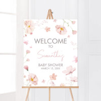 Floral Pink Spring Baby in Bloom Welcome