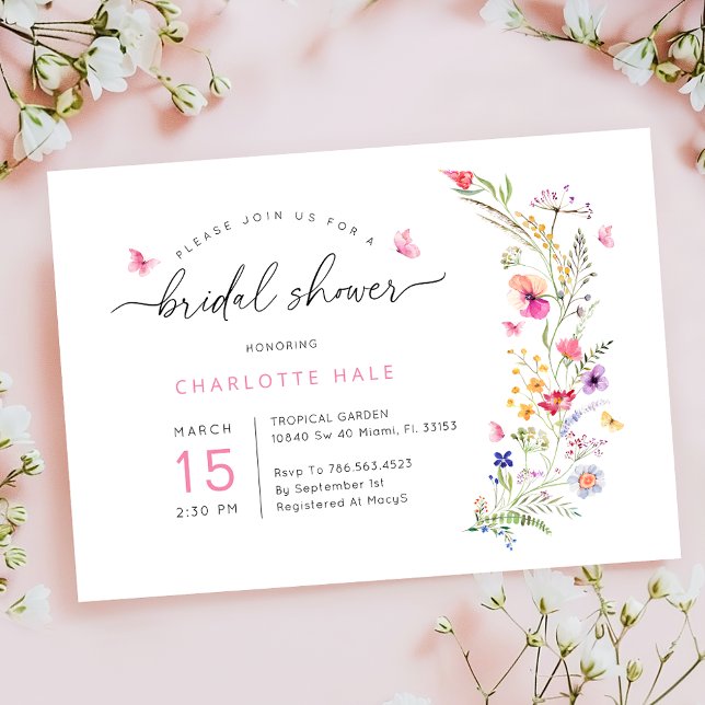 Floral Pink Watercolor Bridal Shower Invitation (Creator Uploaded)