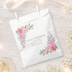 Floral Pink wedding Favour Bag