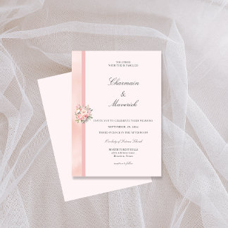 Floral Pink Wedding Invitation