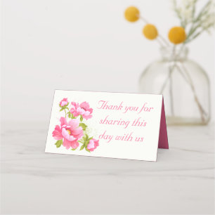 Floral Pink Wedding Peony Wedding Party Escort Place Card