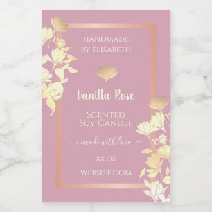 Floral Pink with Flowers Product Packaging Label &