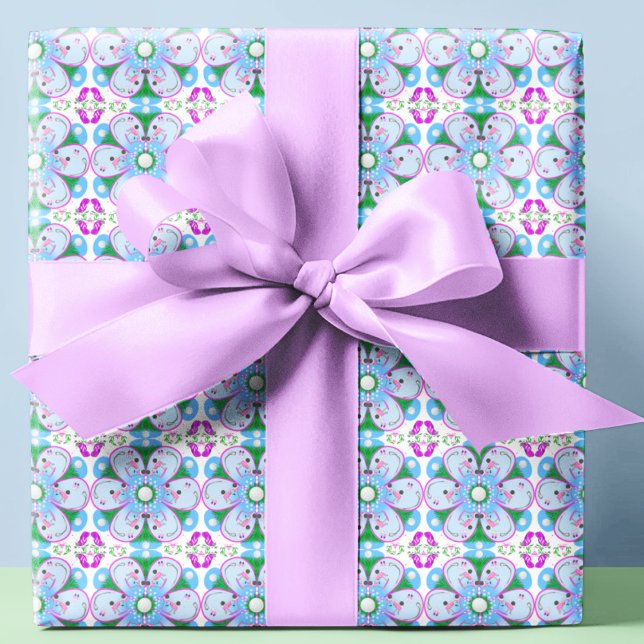 Floral Pink Women's Golf Pattern Wrapping Paper Sheet (Creator Uploaded)