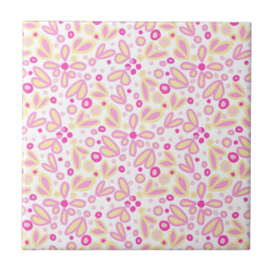 Floral Pinks Ceramic Tile