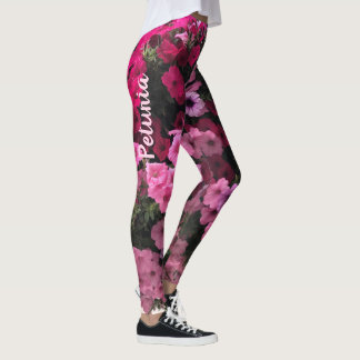 Floral Pinks Purples Green Garden Personalise Leggings