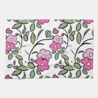 Floral Pinks Tea Towel