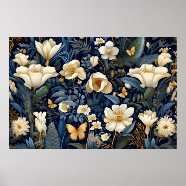 Floral plant flower pattern poster (Front)