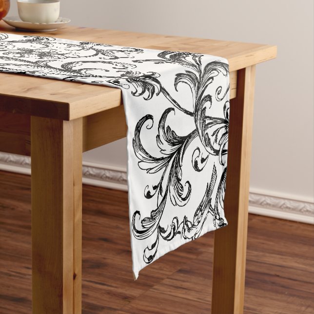 Floral Plant Print Table Runner (In Situ)