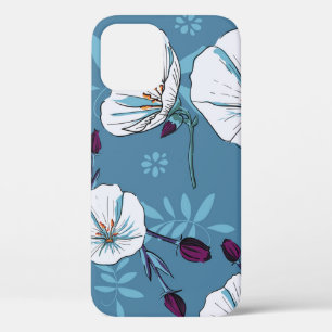Floral plants botanical seamless pattern backgroun iPhone 12 case