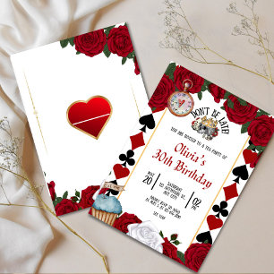 Floral Playing Card Birthday Invitation