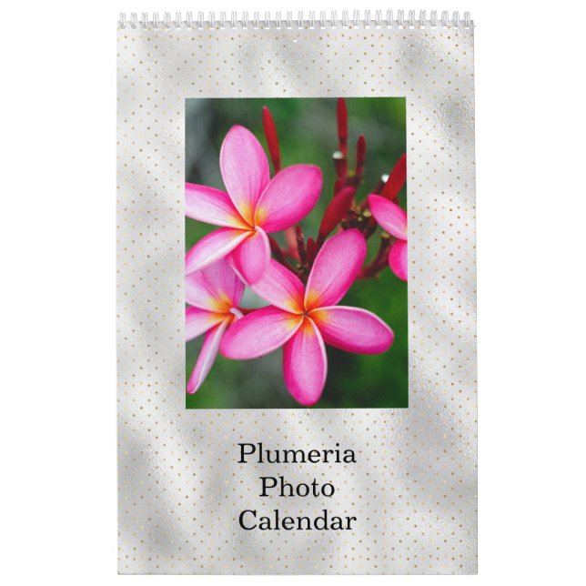 Floral Plumeria Tropical Flowers Photo Calendar (Cover)