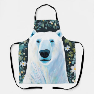 Floral Polar Bear Apron