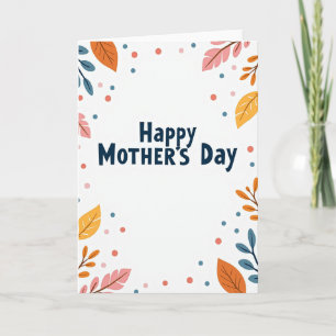 Floral Polka Dot Mothers Day Card