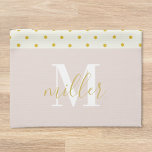 Floral Polka Dots Family Name Kitchen Hand Towel<br><div class="desc">Custom-designed kitchen hand towel featuring personalised calligraphy family name and monogram with elegant watercolor floral on a beige polka dots pattern.</div>