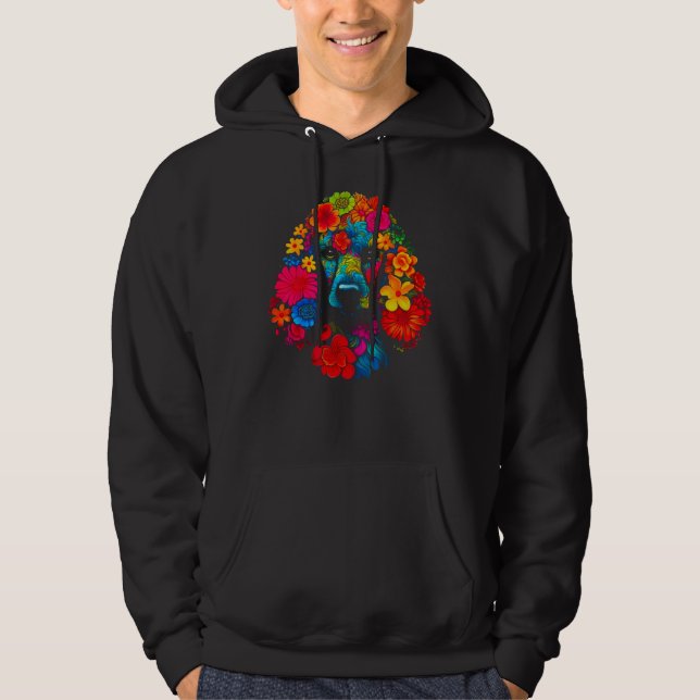Floral Poodle Dog Hoodie (Front)
