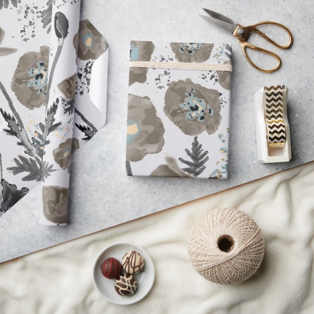 Floral Poppies Watercolor Pattern Gift Wrapping Paper (Floral Poppies Watercolor Pattern Gift Wrapping Paper from Studio Posies.)