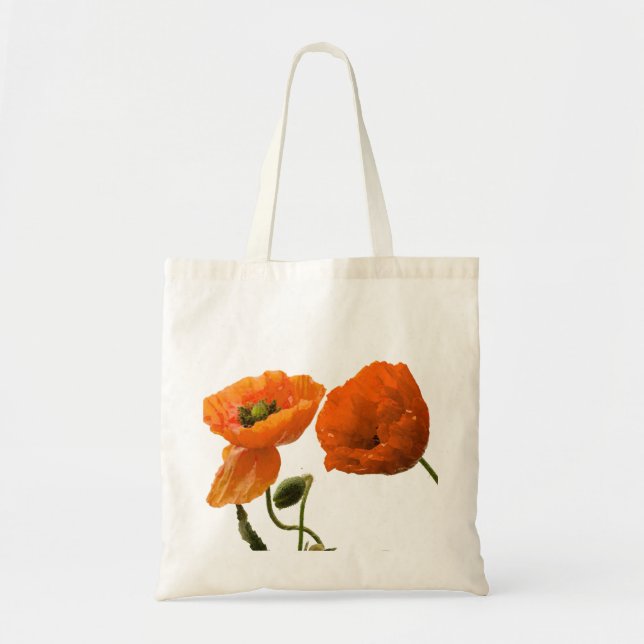 Floral Poppy Flower Bridesmaid Gift Favour Wedding Tote Bag (Front)
