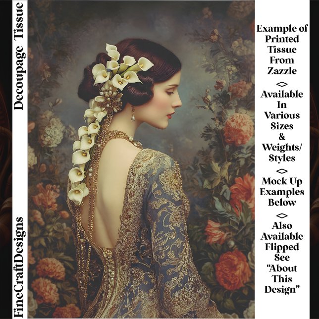 Floral Portrait & Calla Lillies EZ9R Decoupage Tissue Paper (Creator Uploaded)