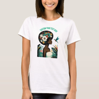 Floral Portrait Caribbean CUSTOM TEXT T-Shirt