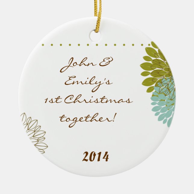 Floral Posey Flower Personalised Name Ornament (Front)