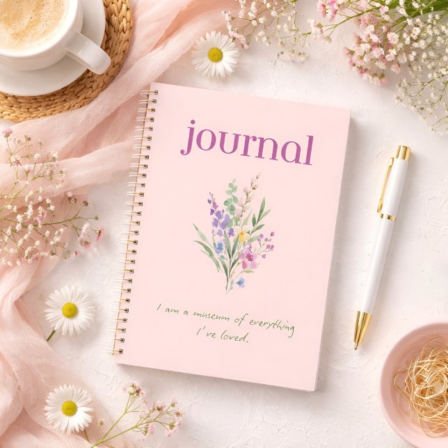 Floral positive affirmation notebook (Positive affirmation Watercolor floral design Notebook)