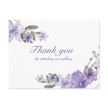 Floral  postcard wedding thank yous