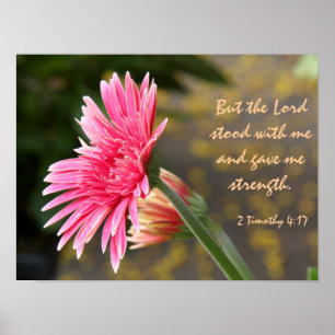 Floral Poster, Bible Verse about God's Strength Poster