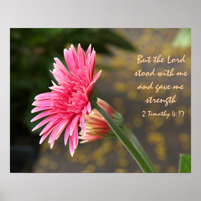 Floral Poster Scripture Verse about God's Strength (Front)