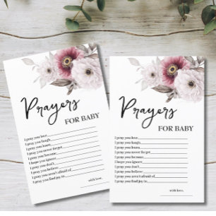 Floral Prayers for Baby Shower Game Card