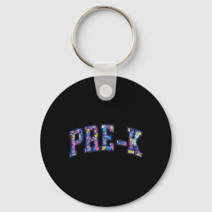 Floral Pre-k 1st Day Of School Preschool Teacher S Key Ring
