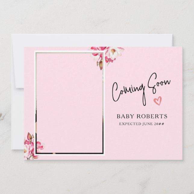 Floral Pregnancy Photo Announcement | Coming Soon (Front)