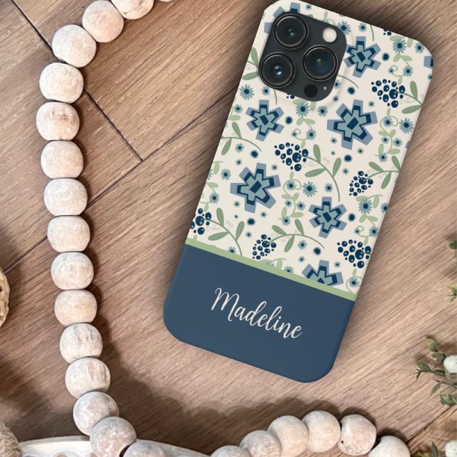 Floral Pretty Blue Pattern Trendy Inspirivity  Case-Mate iPhone Case (Creator Uploaded)