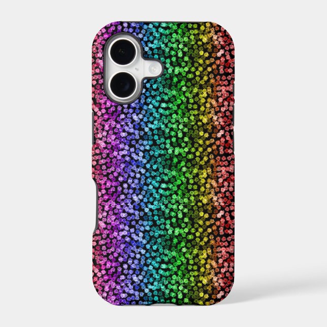 floral pride black rainbow iphone case (Back)