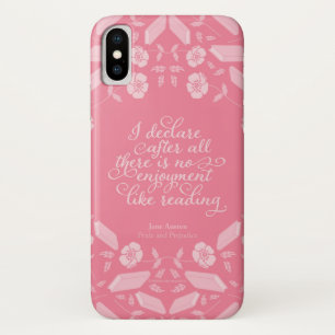 Floral Pride & Prejudice Jane Austen Bookish Quote iPhone X Case