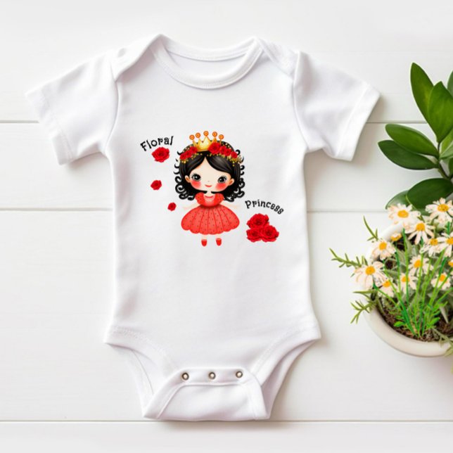 Floral princess baby bodysuit (Creator Uploaded)