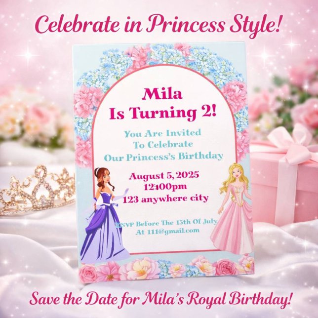 floral princess birthday invitation (Creator Uploaded)