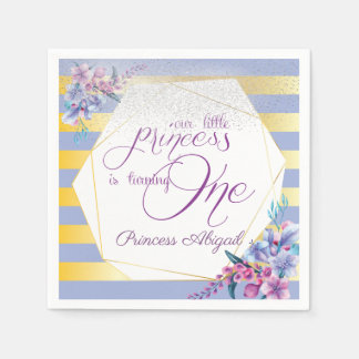 Floral Princess Birthday Napkin