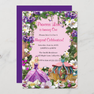 Floral Princess Enchanted Fairy Tale Birthday Invitation
