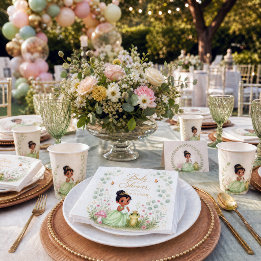 Floral Princess Frog Baby Shower Napkin