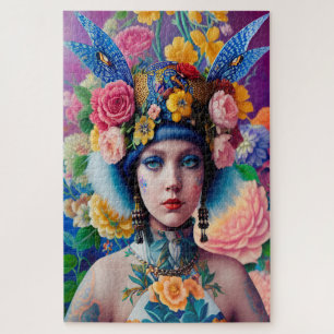 Floral princess portrait jigsaw puzzle