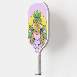 Floral Princess Queen Flower Leaves Forest Elves Pickleball Paddle