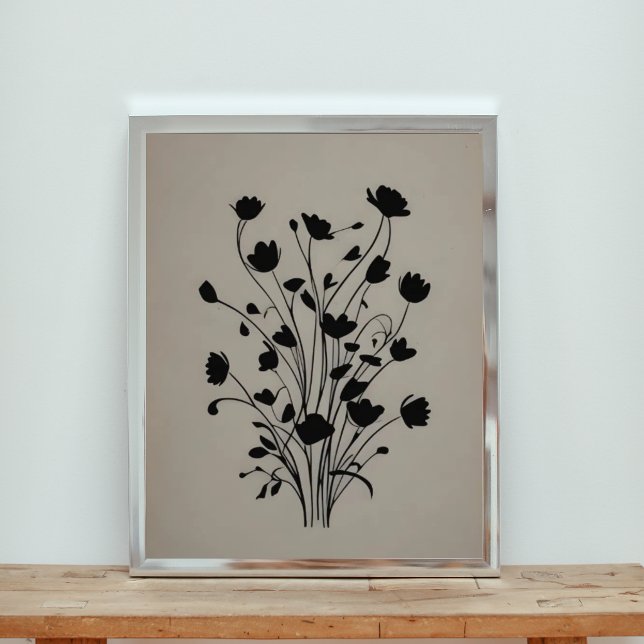 Floral Print Art With Black colour (Creator Uploaded)