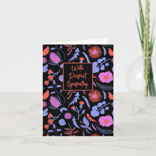 Floral Print Custom Message Inside Sympathy Card