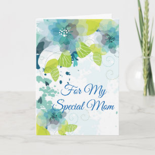 Floral Print Custom Name Card-Mother's Day Card
