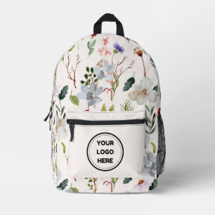 Floral Print Customise Image Logo Printed Backpack