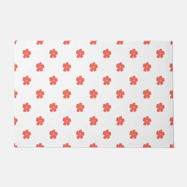 Floral Print Fabric Doormat (Front)