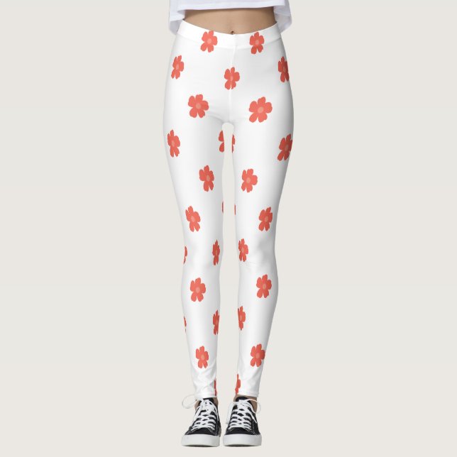 Floral Print Fabric Leggings (Front)