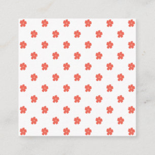 Floral Print Fabric Square Business Card